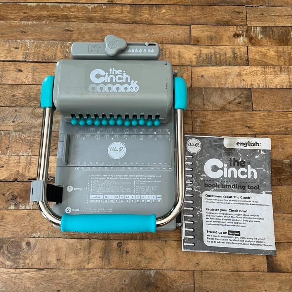 We R Memory Keepers Cinch Book Binding Tool Version 2 Gray Teal